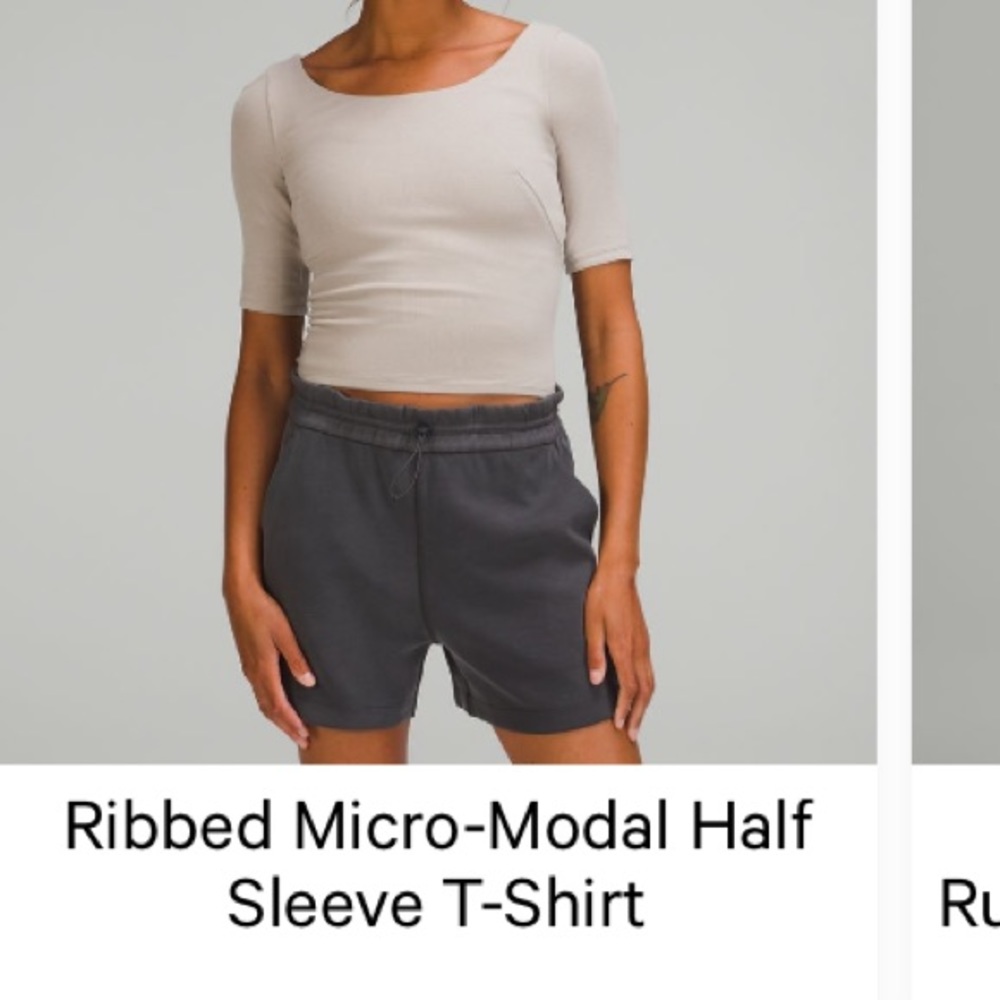 Ribbed micro-modal half sleeve tshirt lululemon